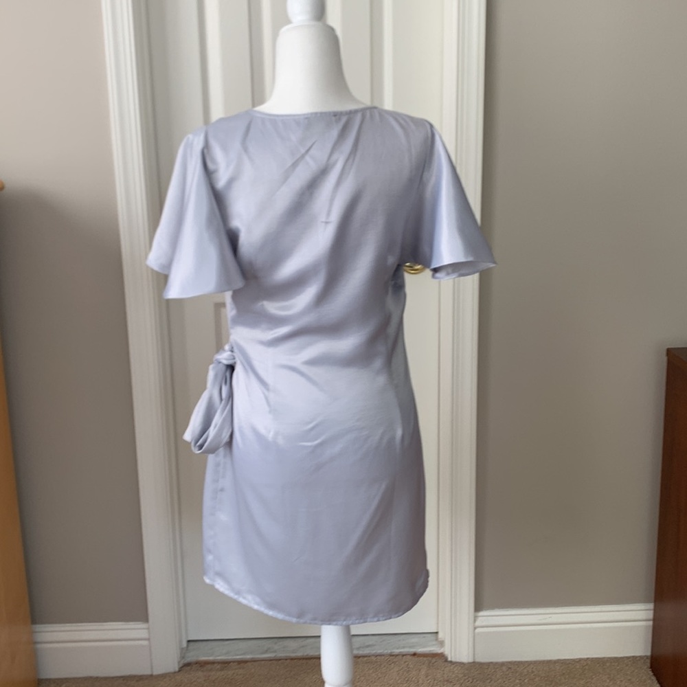 Vici Light Blue Wrap Tie Dress - Picture 5 of 12